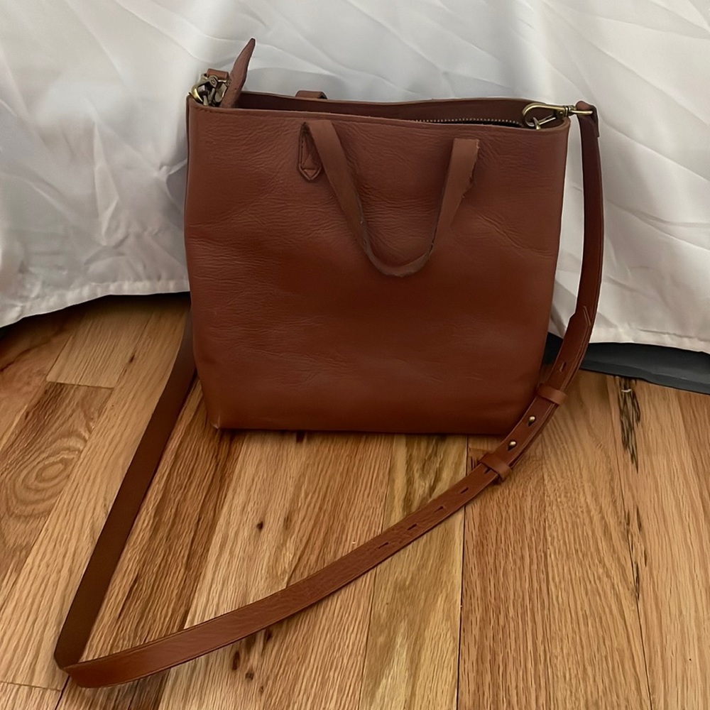 Madewell Leather Zip Top Transport Small Tote